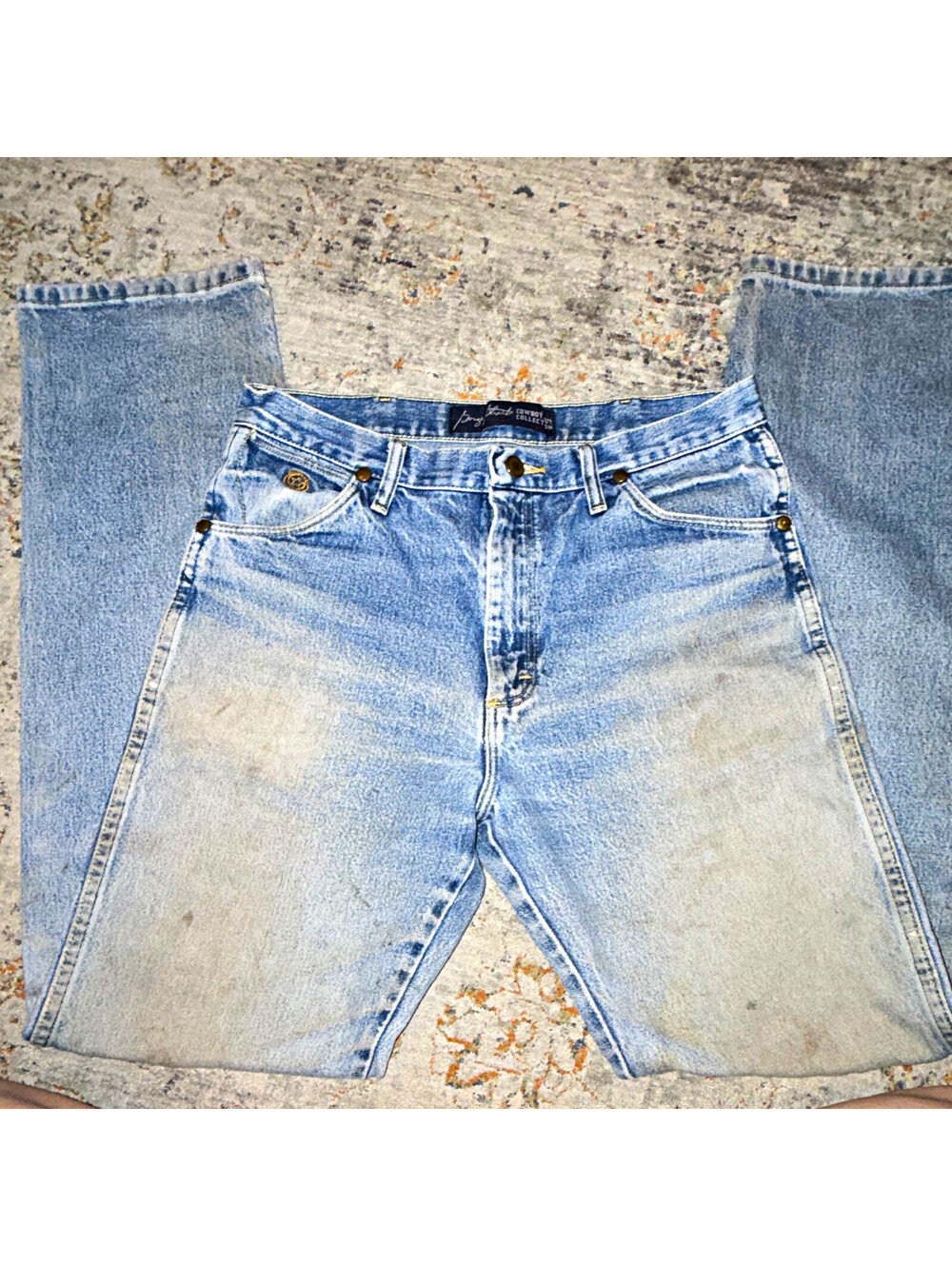 Wrangler Cowboy Cut Collection Men's Light Wash Blue Denim Straight Jeans A213
